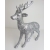 Renifer Srebrny brokatowy Dekoracja świąteczna 27 cm